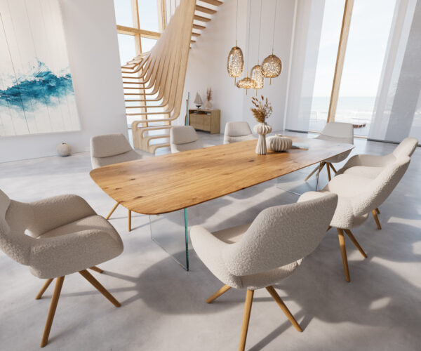 Jídelní stůl Edge 300x120 cm lodní tvar přírodní dub švýcarský - Image 6