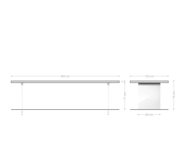 Jídelní stůl Edge 300x120 cm lodní tvar přírodní dub švýcarský - Image 7