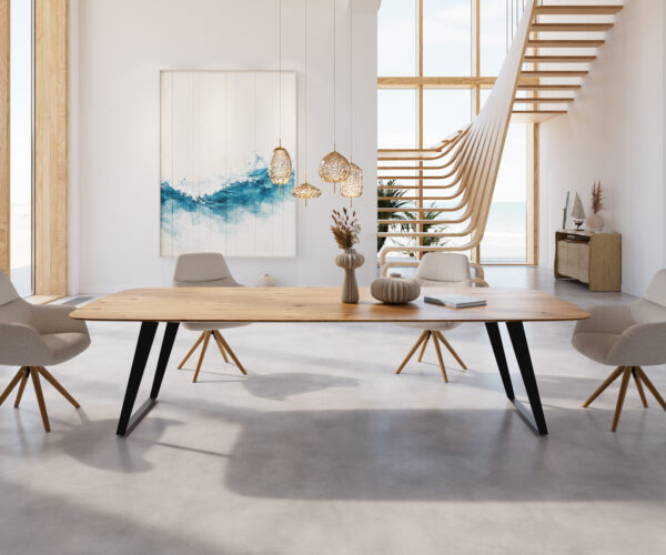 Jídelní stůl Edge 300x120 cm lodní tvar přírodní dub švýcarský - Image 2
