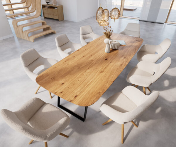 Jídelní stůl Edge 300x120 cm lodní tvar přírodní dub švýcarský - Image 4