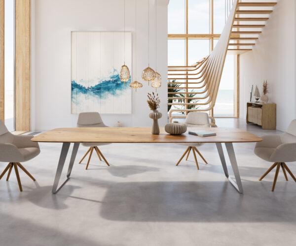 Jídelní stůl Edge 300x120 cm lodní tvar přírodní dub švýcarský - Image 2