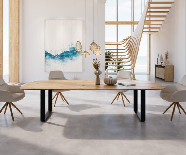 Jídelní stůl Edge 300x120 cm lodní tvar přírodní dub švýcarský - Image 2