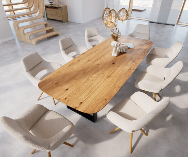 Jídelní stůl Edge 300x120 cm lodní tvar přírodní dub švýcarský - Image 4