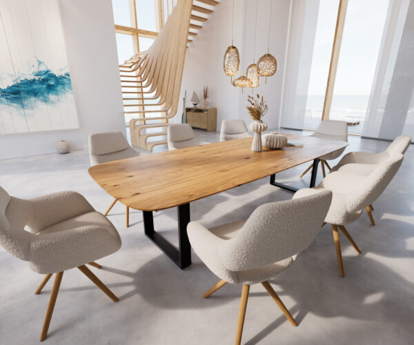 Jídelní stůl Edge 300x120 cm lodní tvar přírodní dub švýcarský - Image 6