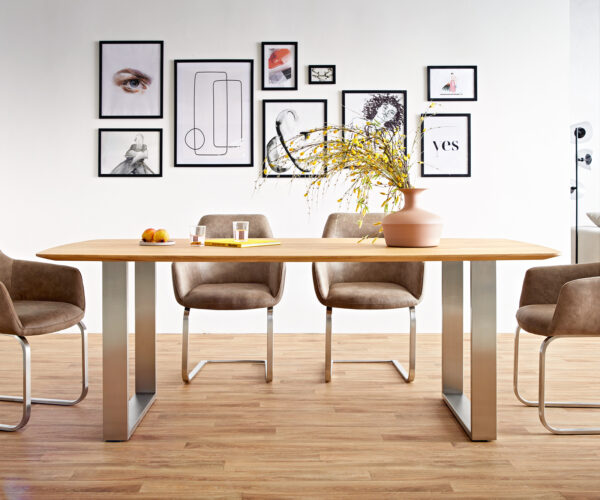 Jídelní stůl Edge 200x100 cm lodní tvar přírodní dub švýcarský - Image 5
