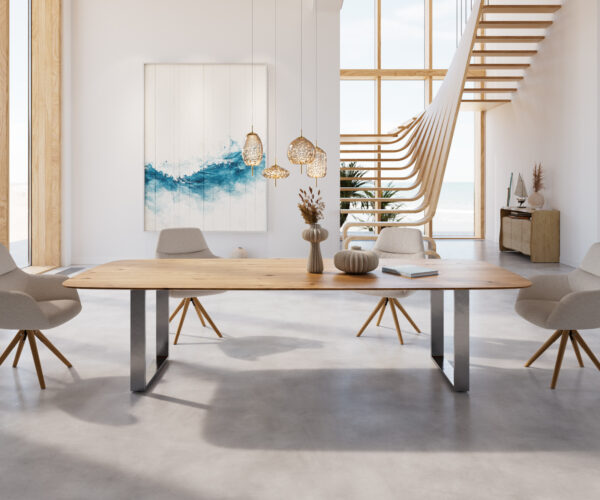 Jídelní stůl Edge 300x120 cm lodní tvar přírodní dub švýcarský - Image 2