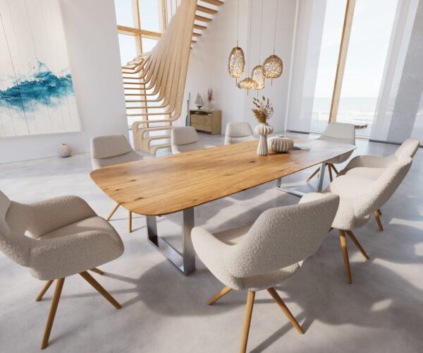 Jídelní stůl Edge 300x120 cm lodní tvar přírodní dub švýcarský - Image 6