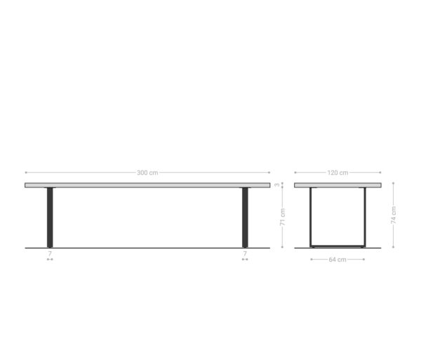 Jídelní stůl Edge 300x120 cm lodní tvar přírodní dub švýcarský - Image 7
