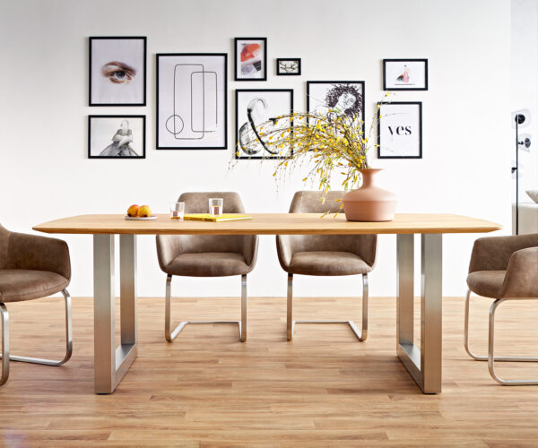 Jídelní stůl Edge 200x100 cm lodní tvar přírodní dub švýcarský - Image 5