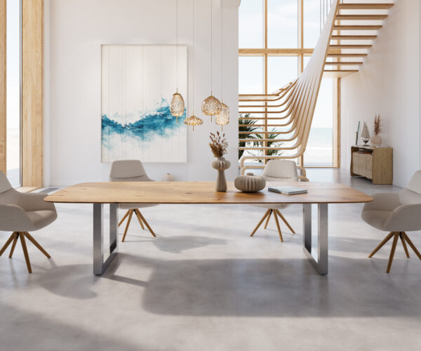 Jídelní stůl Edge 300x120 cm lodní tvar přírodní dub švýcarský - Image 2