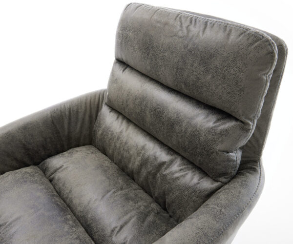 Jídelní židle Abelia-Flex s područkami, křížová podnož, široké, nerezová ocel, mikrovlákno šedé, otočné o 360° - Image 4