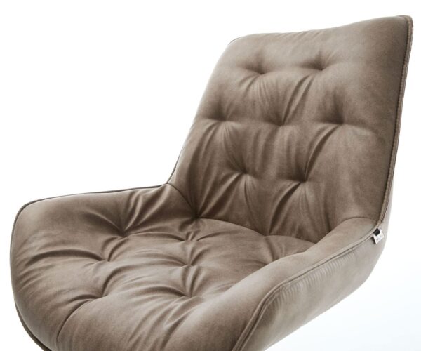 Jídelní židle Taimi-Flex křížový rám široký nerezová ocel mikrovlákno taupe 360° otočné - Image 4