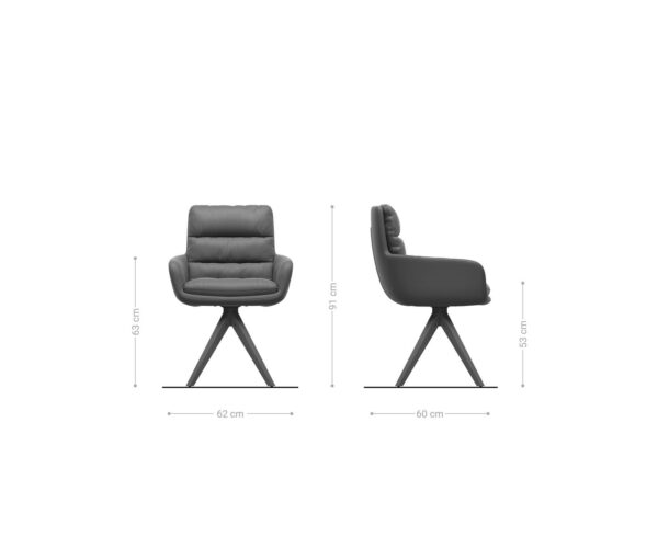Jídelní židle Abelia-Flex dřevěný rám s béžovým manšestrem - Image 6
