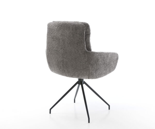Jídelní židle Abelia-Flex křížová podnož zúžená černá, bouclé šedá - Image 5