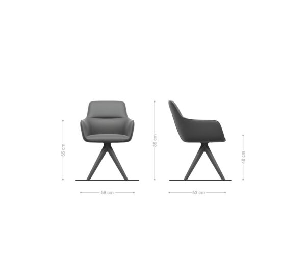 Jídelní židle Pejo-Flex dřevěný rám lemovaný přírodním manšestrem stříbrně šedé barvy, otočné o 180° - Image 6