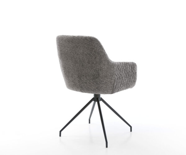 Jídelní židle Pejo-Flex křížová podnož zúžená černá, bouclé šedá, otočné o 180° - Image 5