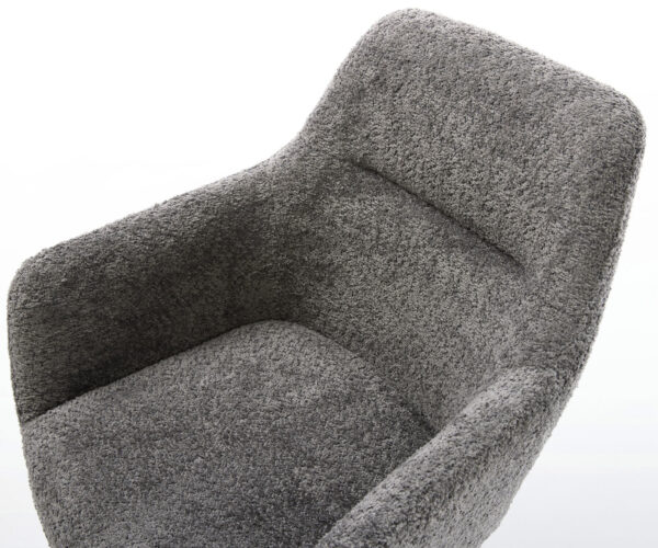 Jídelní židle Pejo-Flex 4 nohy zúžené černé, bouclé šedé - Image 4