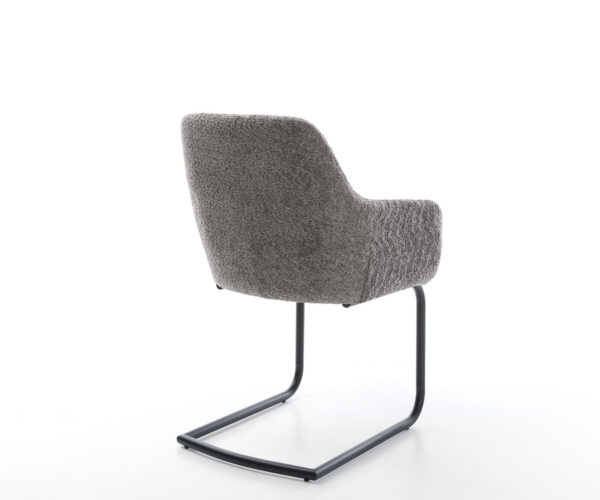 Jídelní židle Pejo-Flex konzolová konstrukce kulatá černá, bouclé šedá - Image 5