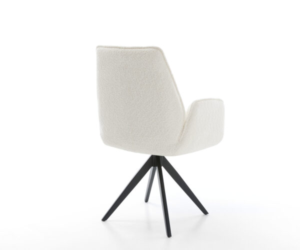 Jídelní židle Zoa-Flex s černým lemováním, bílý bouclé, otočné o 180° - Image 5