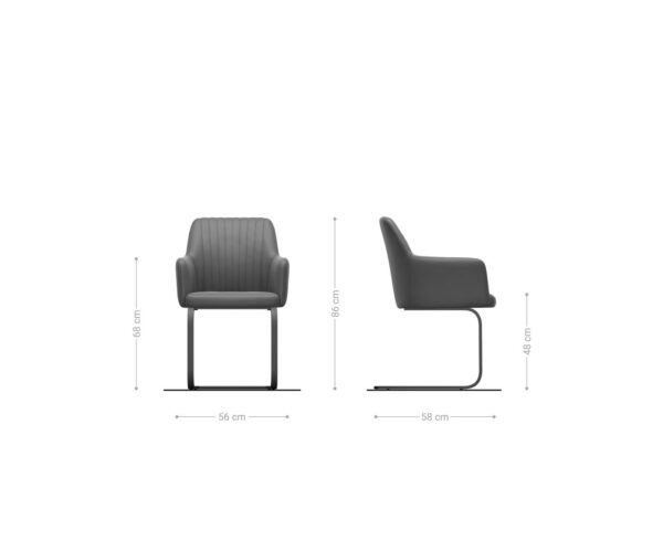 Jídelní židle Greg-Flex s pákovou konstrukcí, černý plochý kordurový materiál, stříbrně šedá - Image 6