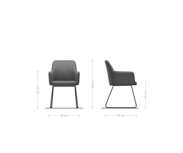 Jídelní židle Greg-Flex s kluznou konstrukcí, černý kord, stříbrně šedá - Image 6