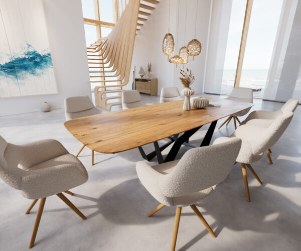 Jídelní stůl Edge 300x120 cm lodní tvar přírodní dub švýcarský - Image 6