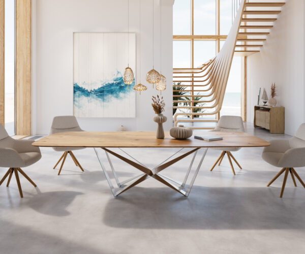 Jídelní stůl Edge 300x120 cm lodní tvar přírodní dub švýcarský - Image 2