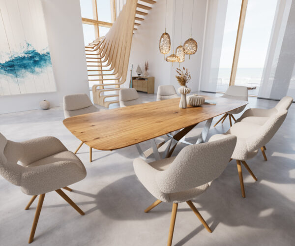 Jídelní stůl Edge 300x120 cm lodní tvar přírodní dub švýcarský - Image 6