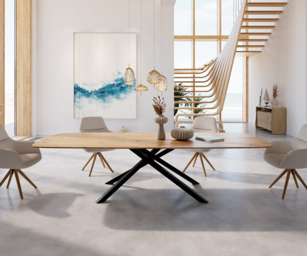 Jídelní stůl Edge 300x120 cm lodní tvar přírodní dub švýcarský - Image 2