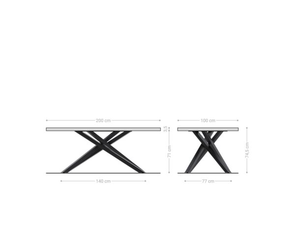 Jídelní stůl Edge 200x100 cm přírodní dubový masiv živý okraj - Image 9