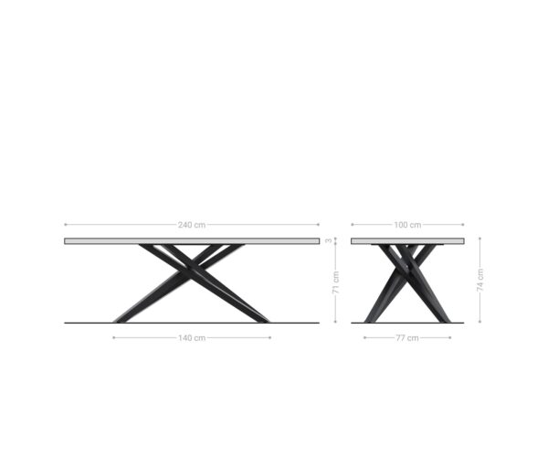 Jídelní stůl Edge 240x100 cm přírodní akácie live-edge - Image 8