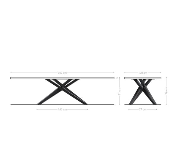 Jídelní stůl Edge 300x100 cm přírodní dubový masiv živý okraj - Image 8