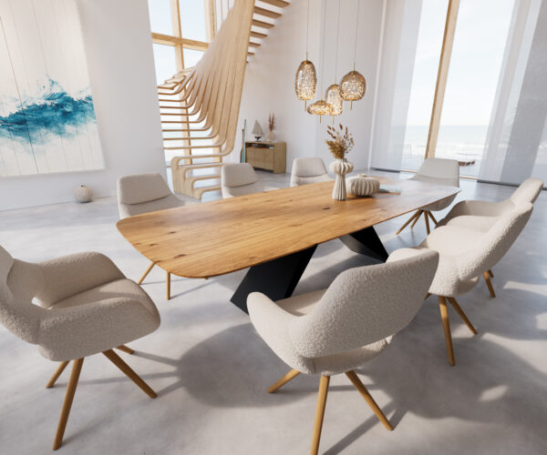 Jídelní stůl Edge 300x120 cm lodní tvar přírodní dub švýcarský - Image 6