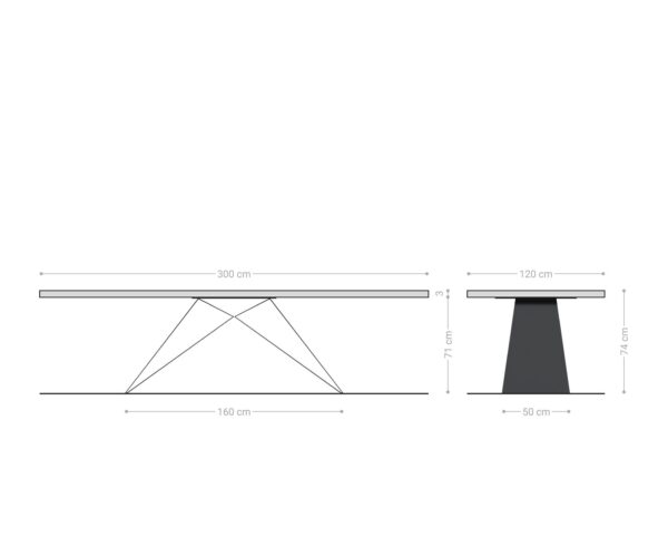 Jídelní stůl Edge 300x120 cm lodní tvar přírodní dub švýcarský - Image 7