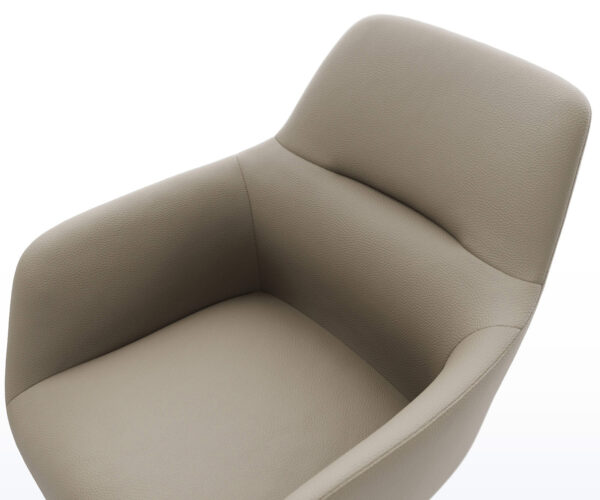 Jídelní židle Pejo-Flex s konzolovou konstrukcí, matná černá, pravá kůže, taupe - Image 4