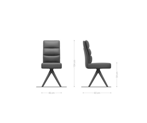 Jídelní židle Pela-Flex dřevěný rám s lemováním z pravé kůže taupe, otočné o 180° - Image 6