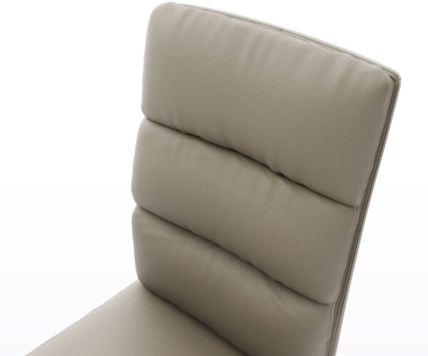 Jídelní židle Pela-Flex křížová konstrukce zúžená černá pravá kůže taupe 180° otočné - Image 4