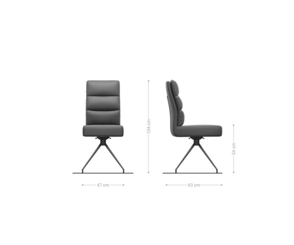 Jídelní židle Pela-Flex křížová konstrukce z nerezové oceli, pravá kůže, taupe, otočné o 180° - Image 6