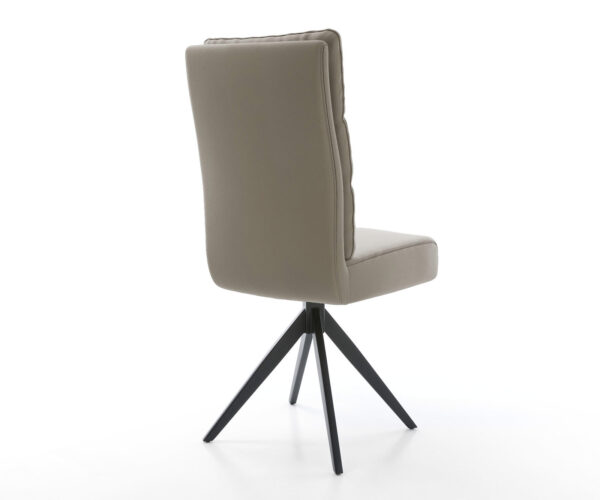 Jídelní židle Pela-Flex s křížovou podnoží, černá pravá kůže, taupe, otočné o 180° - Image 5
