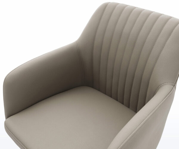 Jídelní židle Greg-Flex s kluznou konstrukcí, černá, pravá kůže taupe - Image 4