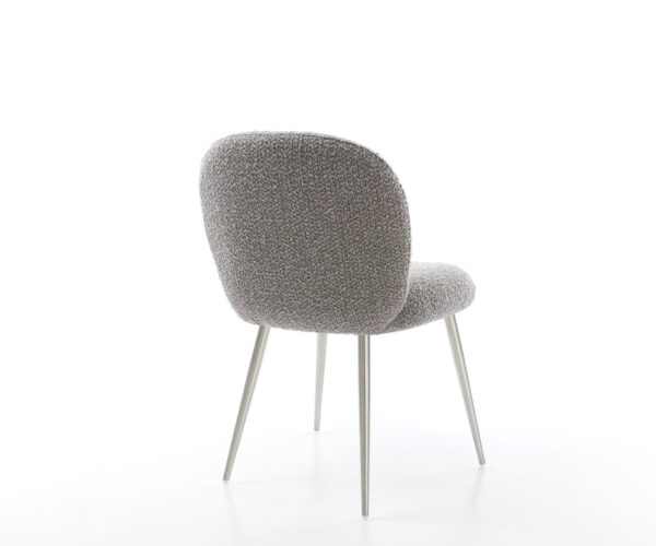 Jídelní židle Nube-Flex 4 nohy zúžené nerezové oceli bouclé stříbrně šedé jádro s taštičkovými pružinami - Image 5