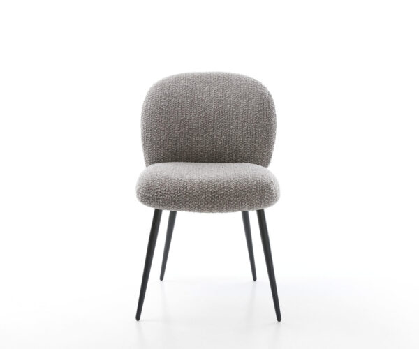 Jídelní židle Nube-Flex 4 nohy zúžené kovové černé, bouclé stříbrně šedé - Image 2
