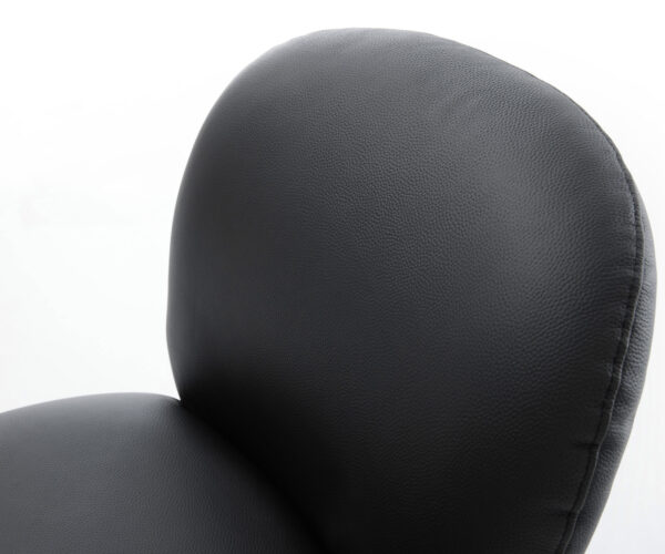 Jídelní židle Nube-Flex křížový rám z nerezové oceli, pravá kůže černá, 180° otočné, jádro s taštičkovými pružinami - Image 4