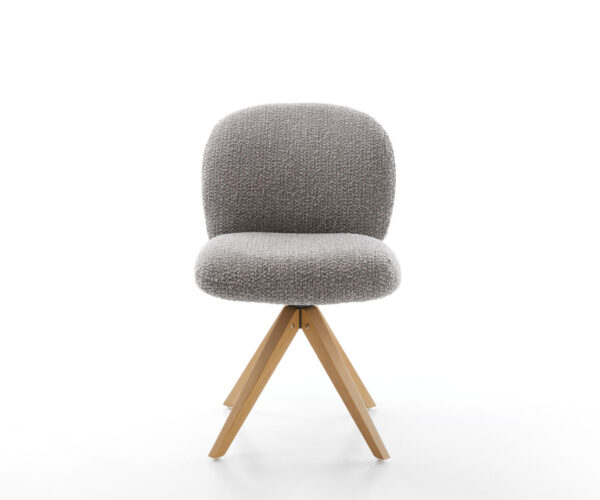 Jídelní židle Nube-Flex dřevěný rám, hranatý, přírodní bouclé, stříbrně šedý, otočný o 180°, jádro s taštičkovými pružinami - Image 2