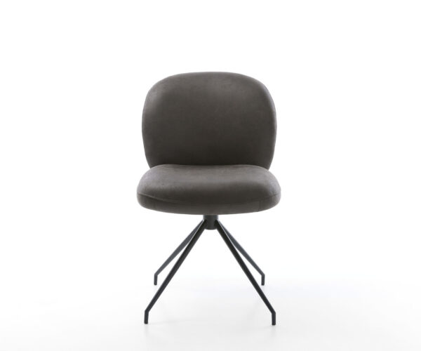 Jídelní židle Nube-Flex křížový rám zúžený kov černý mikrovlákno antracit vintage jádro s taštičkovými pružinami otočné o 180° - Image 2