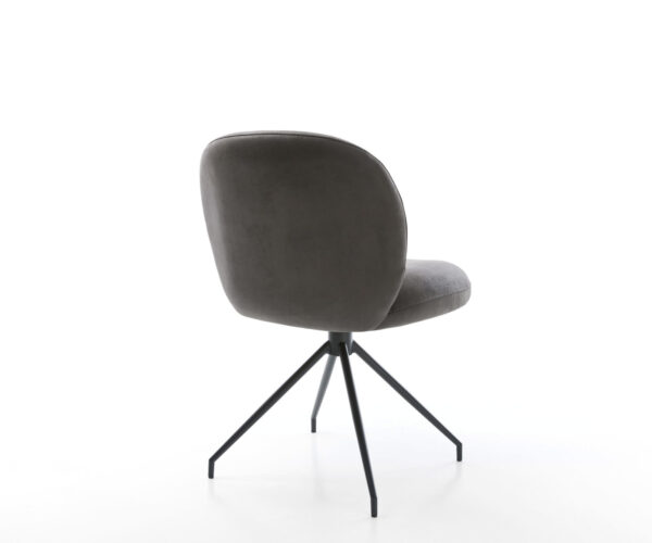 Jídelní židle Nube-Flex křížový rám zúžený kov černý mikrovlákno antracit vintage jádro s taštičkovými pružinami otočné o 180° - Image 5
