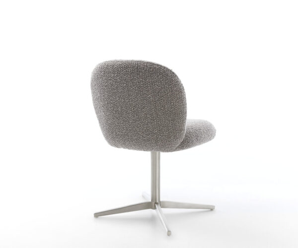 Jídelní židle Nube-Flex křížová podnož nerezová ocel bouclé stříbrně šedá - Image 5