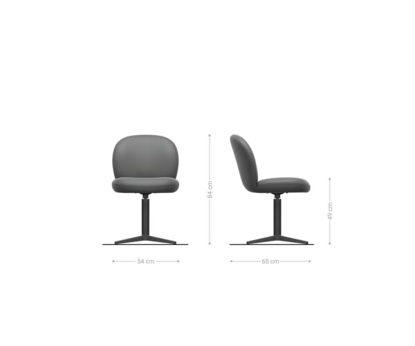 Jídelní židle Nube-Flex kovový křížový podstavec černý, bílý bouclé, 180° otočné, jádro s taštičkovými pružinami - Image 6