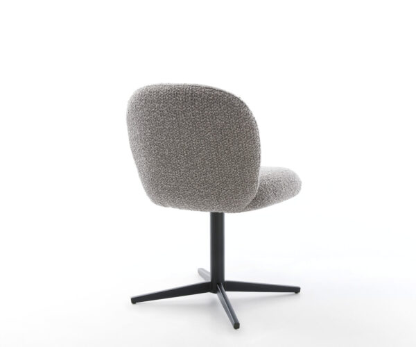 Jídelní židle Nube-Flex kovový křížový podstavec černý, bouclé stříbrně šedá, 180° otočné, jádro s taštičkovými pružinami - Image 5