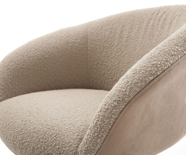 Jídelní židle Vinka-Flex s konzolovou konstrukcí, kulaté nerezové oceli, kombinované materiály, taupe, jádro s taštičkovými pružinami - Image 4